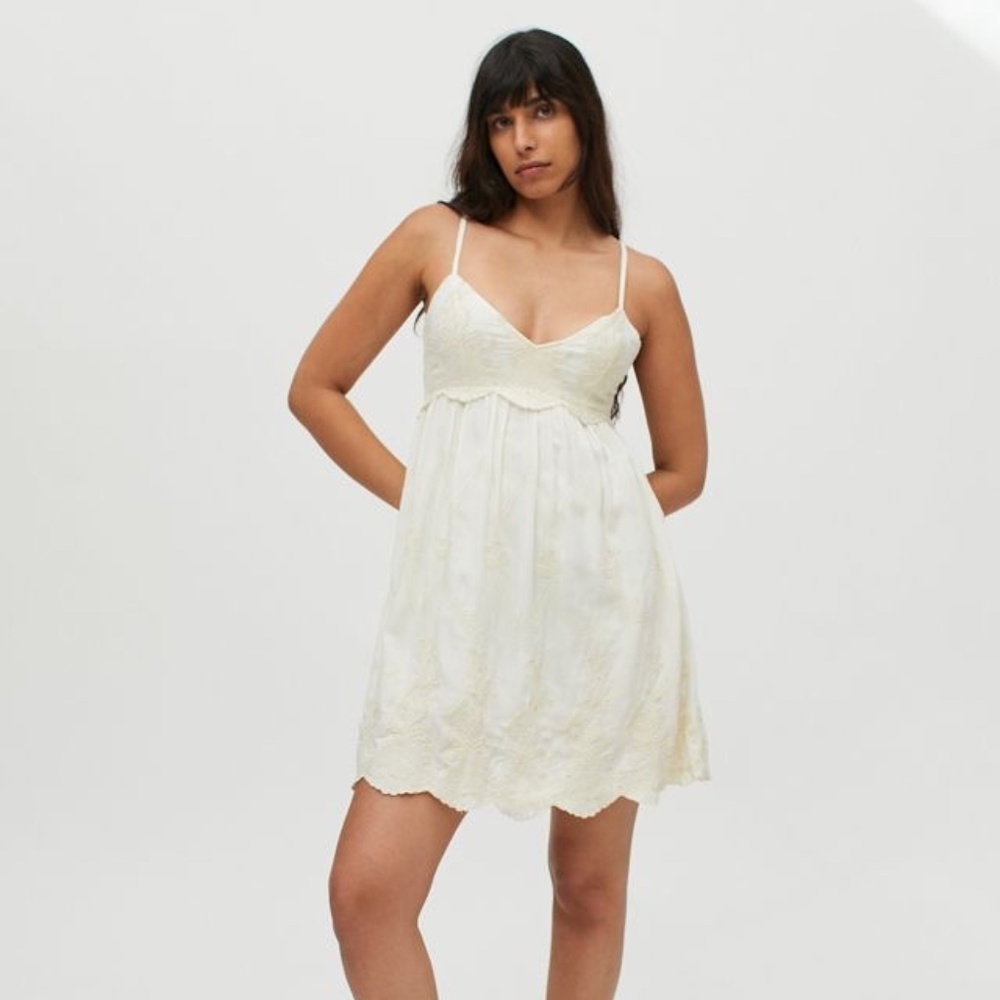 Urban Outfitters Jamie Embroidered Babydoll Dress Size XS